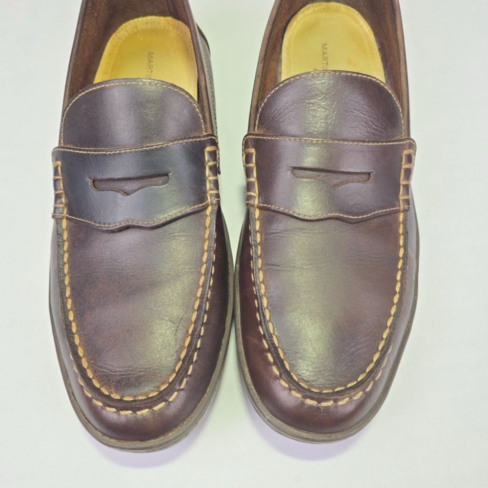 Martin Dingman "Bill" Water Buffalo Leather Penny Loafers - Brown Mens 11W - Picture 4 of 10